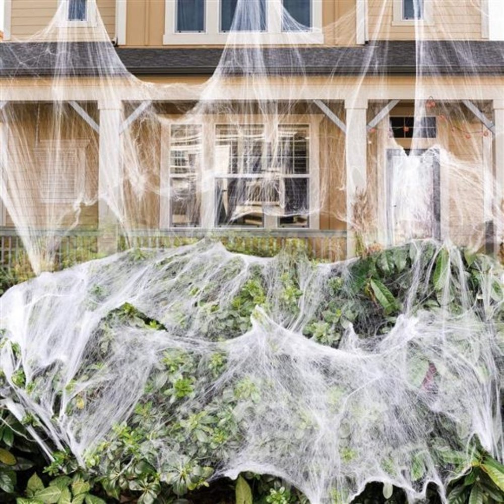 1000 sqft Stretch Spider Web for Indoor and Outdoor Halloween Decor